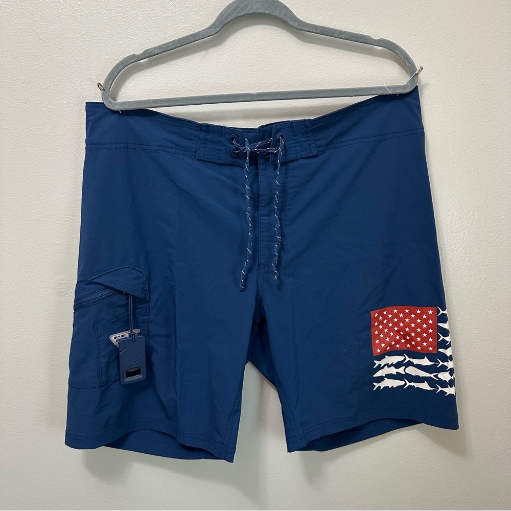 Navy Blue Shorts with Logo Detail